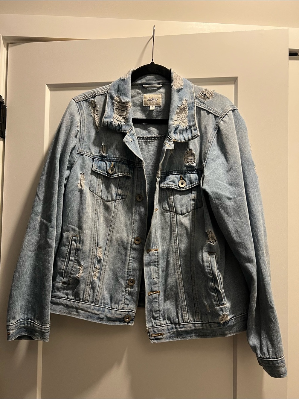 Daytrip Light Blue Distressed Denim Jacket